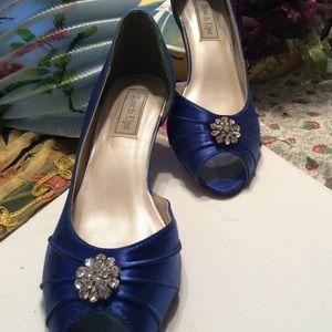 Royal Blue, Open Toe NWOT 2” Heels, Pumps